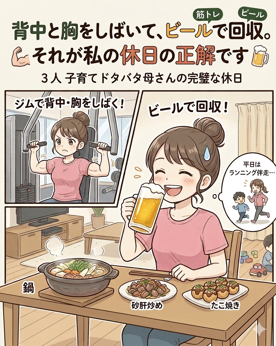 筋トレ後のビールが最高の休日